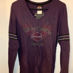 Dark purple Harley Davidson long sleeve top